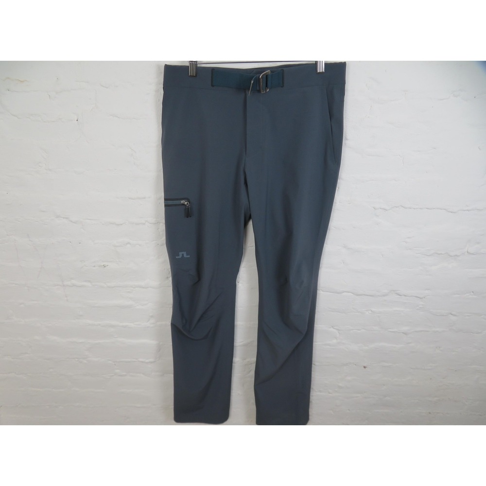 J.Lindeberg Golf Pants Mens 31x32 Blue Softshell Stretch Belted Hiking Samples